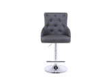 Majestic Dark Grey Pu Leather Lion Knocker Bar Stool