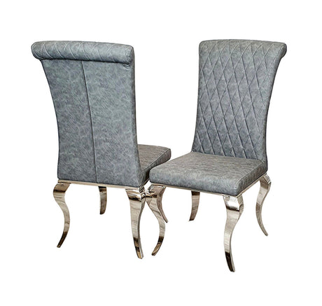 Nicole Dark Grey PU Leather Chair