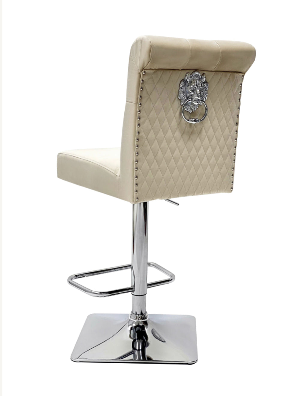 Sofia Mink Lion Knocker Bar Stool Match With Sofia & Majestic Chairs