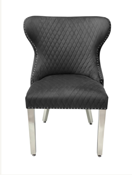 Valentino Dark Grey Lion Knocker Chair