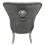 Chelsea Dark Grey Lion Knocker Chair