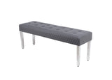 Majestic Dark Grey Pu Leather Bench Match With Majestic- Valentino- Valencia Pu Leather Chairs
