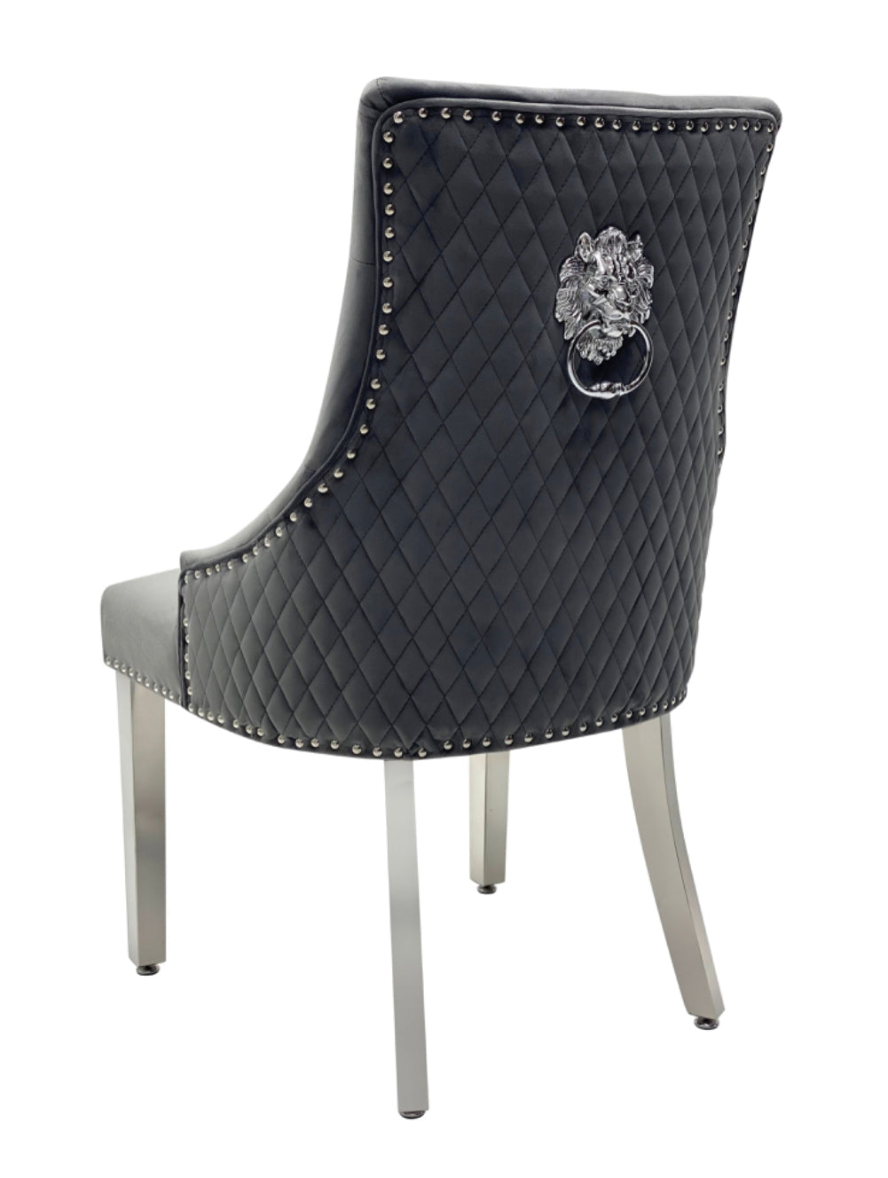Majestic Dark Grey Lion Knocker Chair