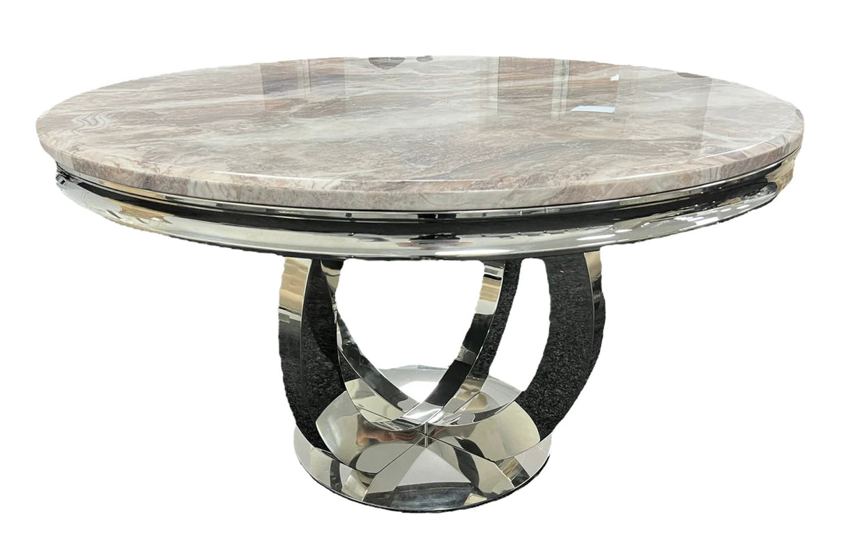 Chelsea  Marble Round Table Light Grey 130x130cm