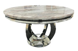 Chelsea  Marble Round Table Light Grey 130x130cm