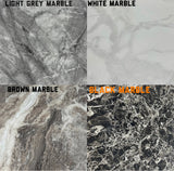 Ariel Marble Dining Table Light Grey   With Emma Dark Grey Chairs