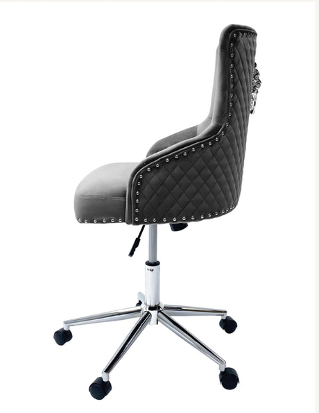 Majestic Dark Grey Lion Knocker Office Chair