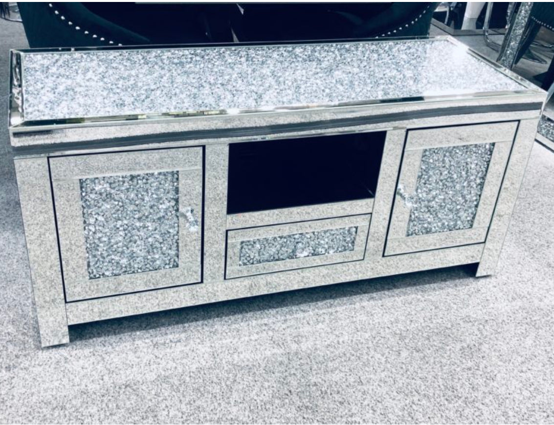 Crushed Diamond Top TV Unit 120cm