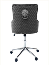 Majestic Dark Grey Lion Knocker Office Chair