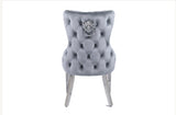 Victoria Dining Chair Dark Grey Lion Knocker