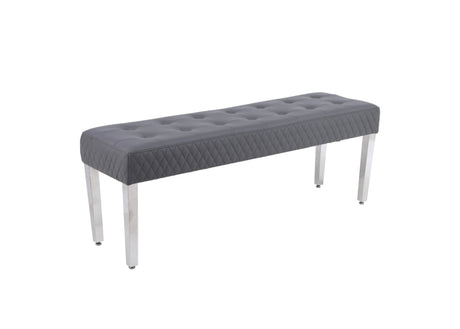Majestic Dark Grey Pu Leather Bench Match With Majestic- Valentino- Valencia Pu Leather Chairs