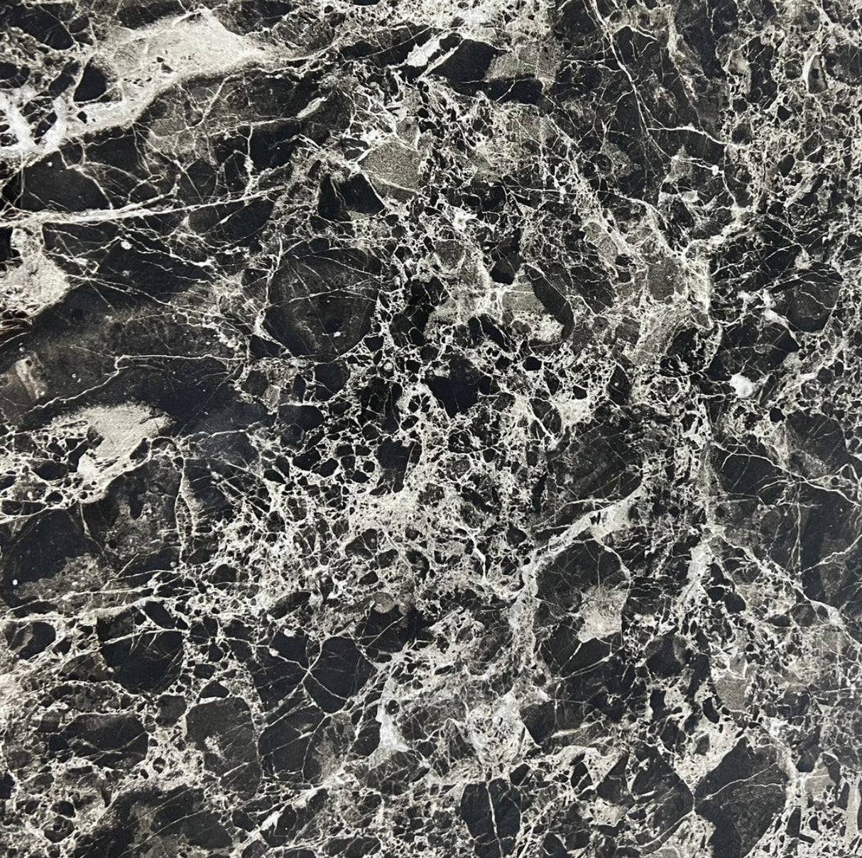 1M Square Marble Table Black With 4 Sofia Dark Grey Lion Knocker Chairs