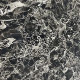 1M Square Marble Table Black With 4 Sofia Dark Grey Lion Knocker Chairs