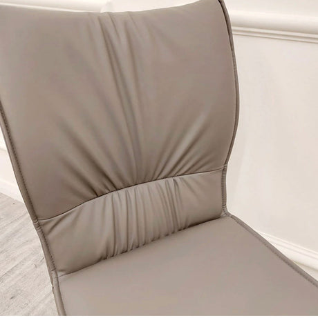 Flora Leather Dining Chair With Black Legs