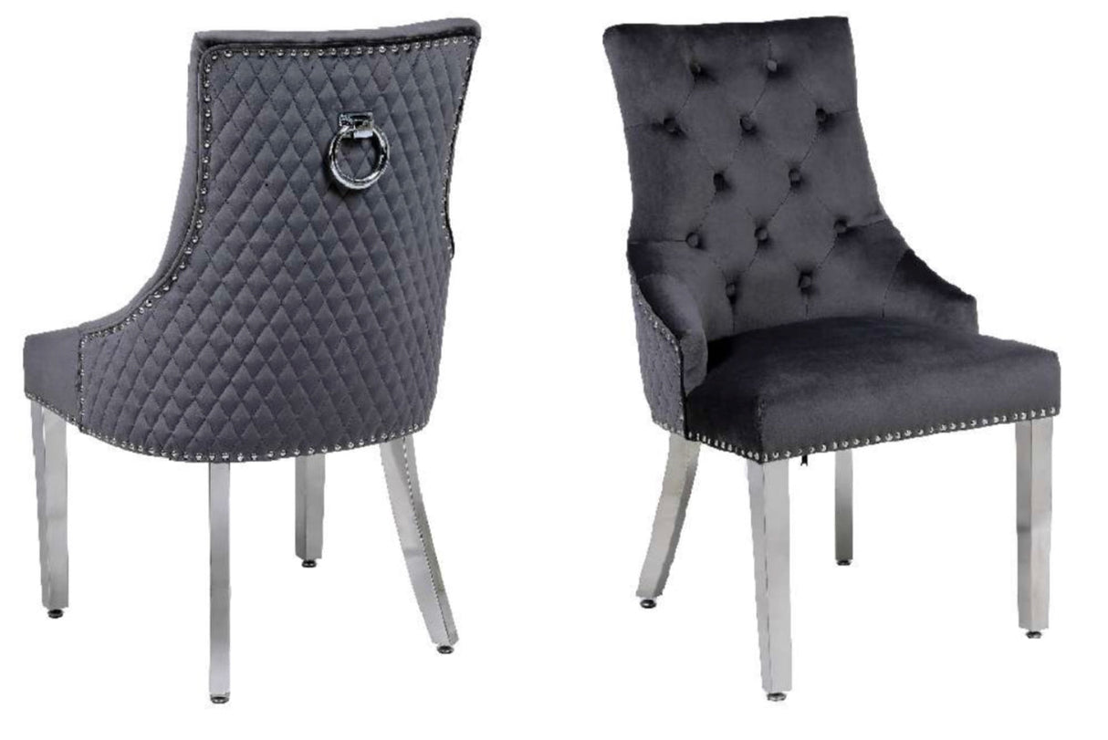 Majestic Dark Grey Ring Knocker Chair