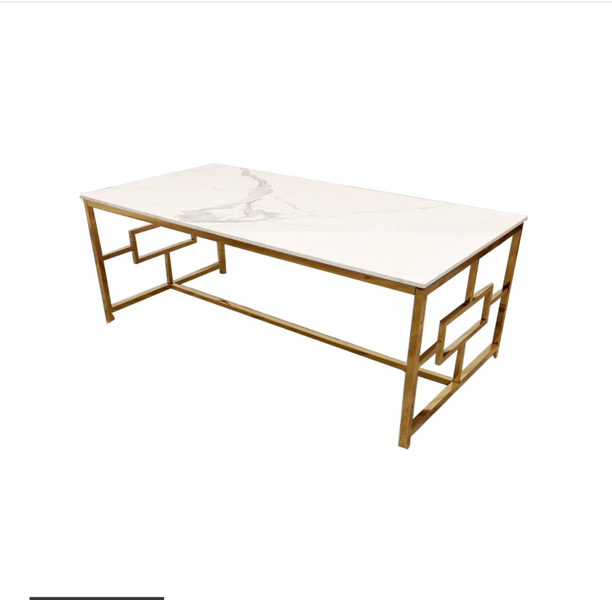Geo Gold Coffee Table with Polar White Sintered Top