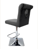 Sofia Dark Grey Lion Knocker Bar Stool Match With Sofia & Majestic Chairs