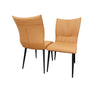 Flora Leather Dining Chair With Black Legs