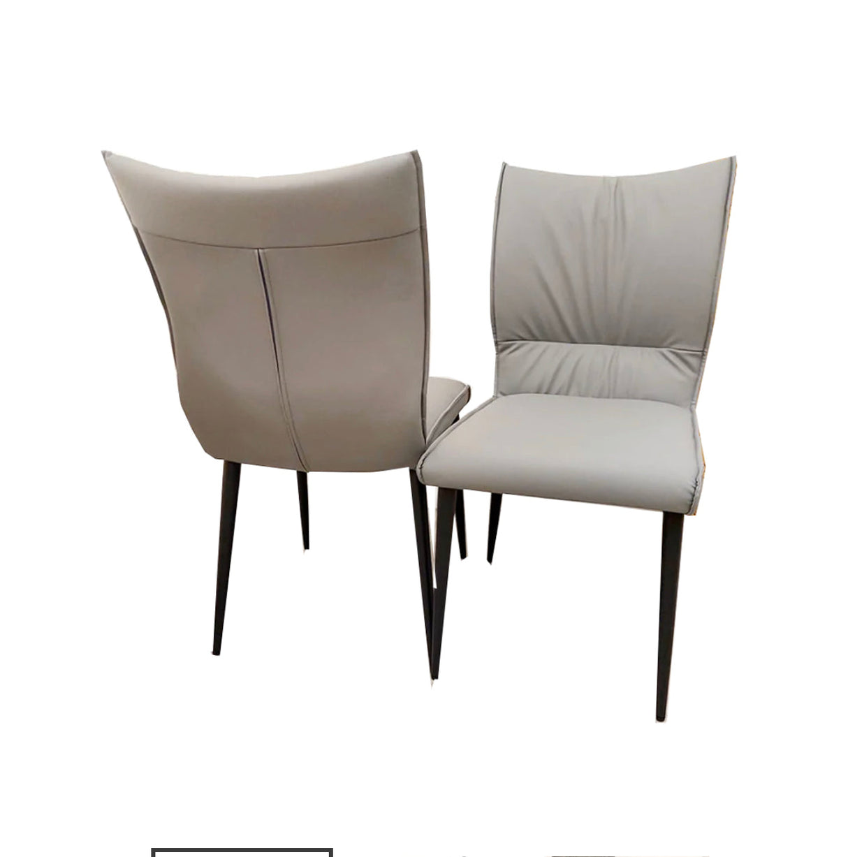 Flora Leather Dining Chair With Black Legs