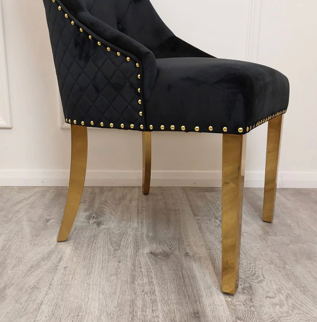 Bentley Black and Gold Chair