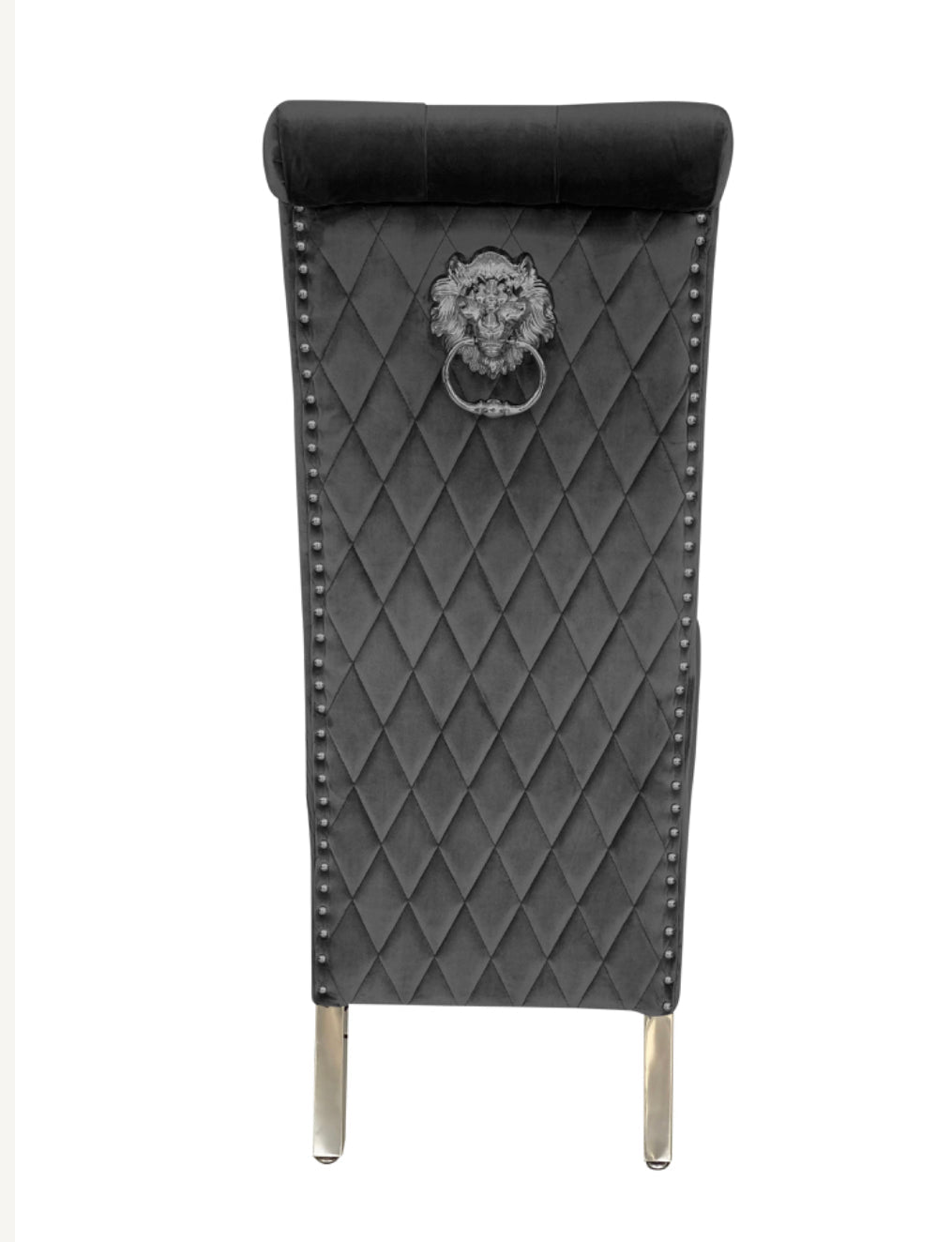 Sofia Dark Grey Lion Knocker Chair
