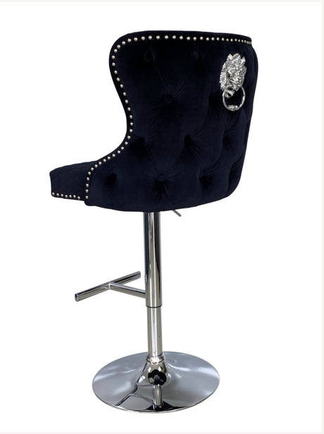 Valentino Black Lion Knocker Bar Stool