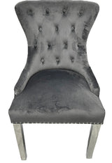 Chelsea Dark Grey Lion Knocker Chair