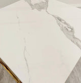 Geo Gold Lamp Table with Polar White Sintered Top
