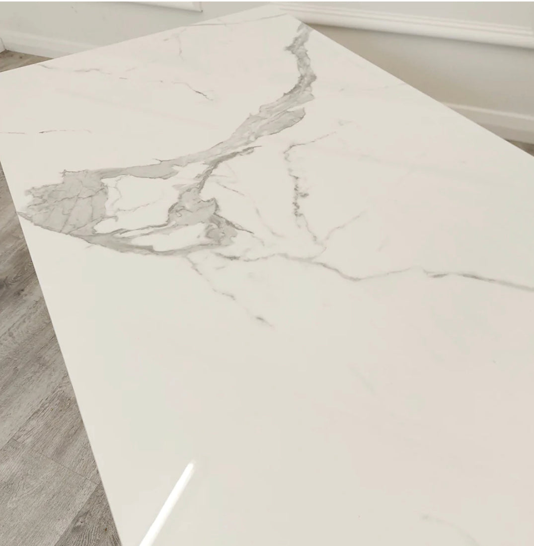 Geo Gold Coffee Table with Polar White Sintered Top