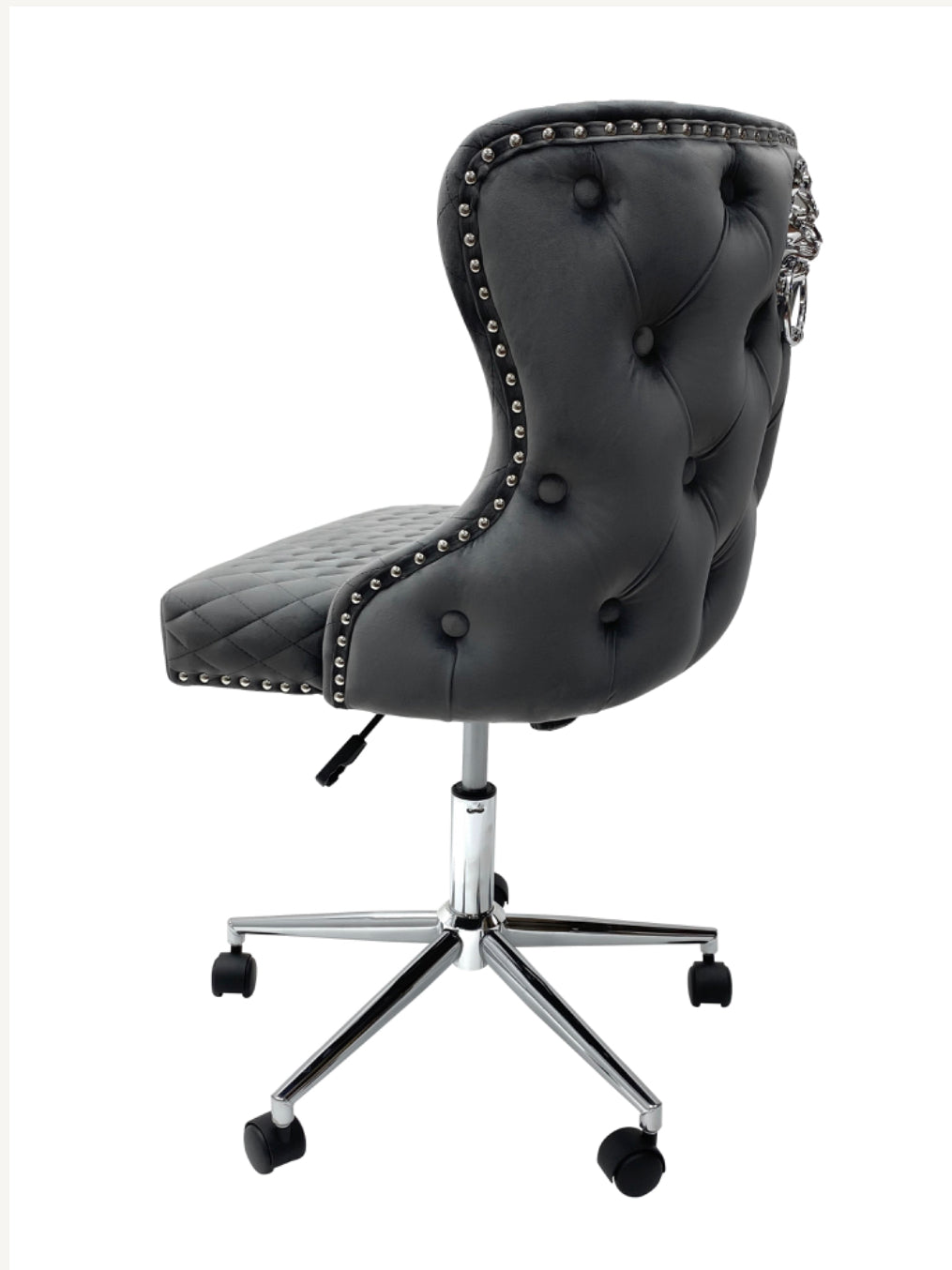 Valentino Dark Grey Lion Knocker Office Chair