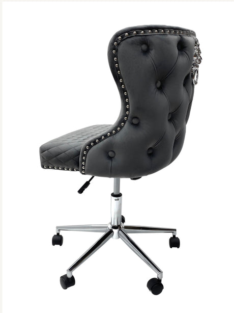 Valentino Dark Grey Lion Knocker Office Chair